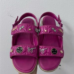 Karl Lagerfeld Fuchsia Sandals with Cat and Star Details